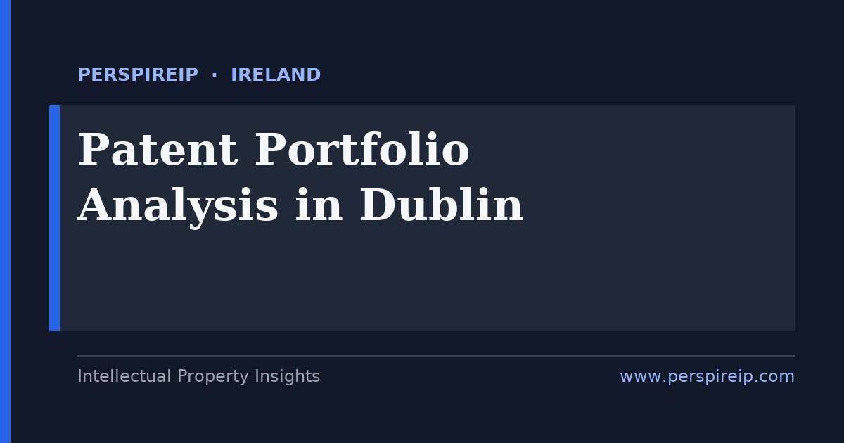 Patent portfolio analysis Dublin — PerspireIP landscape and gap mapping for Irish IP teams