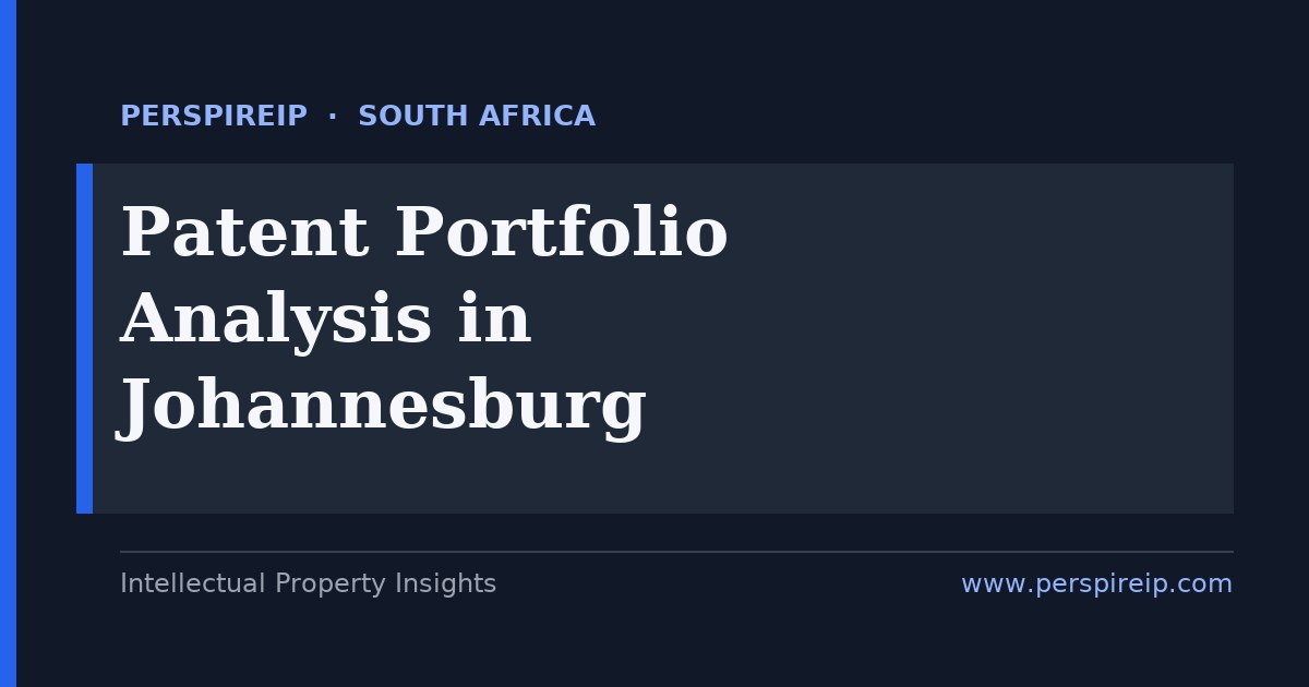 Patent portfolio analysis Johannesburg โ PerspireIP landscape and strength mapping for South African IP teams