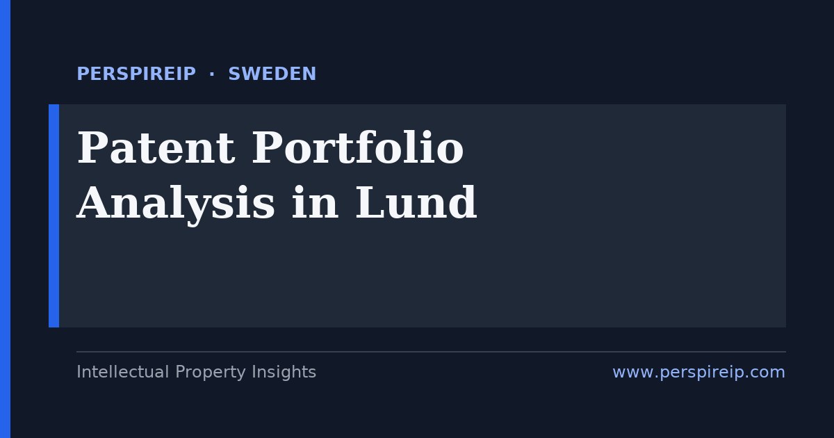 patent portfolio analysis Lund mapping a Medicon Valley life-science family across PRV national, European and unitary patents in the Nordic-Baltic UPC division