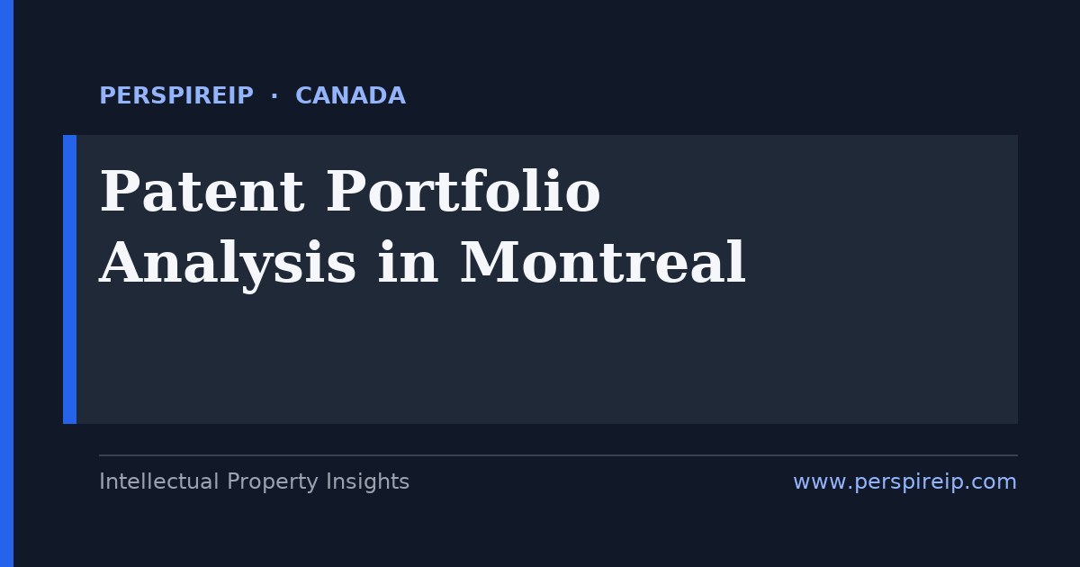 patent portfolio analysis Montreal mapping an aerospace and AI patent estate across CIPO filings, Federal Court validity and CUSMA term rules