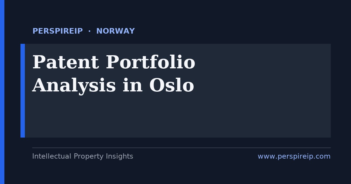 patent portfolio analysis Oslo landscape, gap and valuation study for Norwegian in-house IP teams by PerspireIP