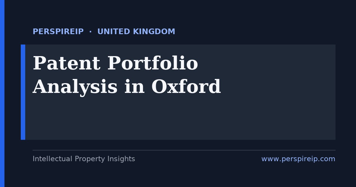 patent portfolio analysis Oxford prepared by PerspireIP for university spin-outs, IP teams and venture investors