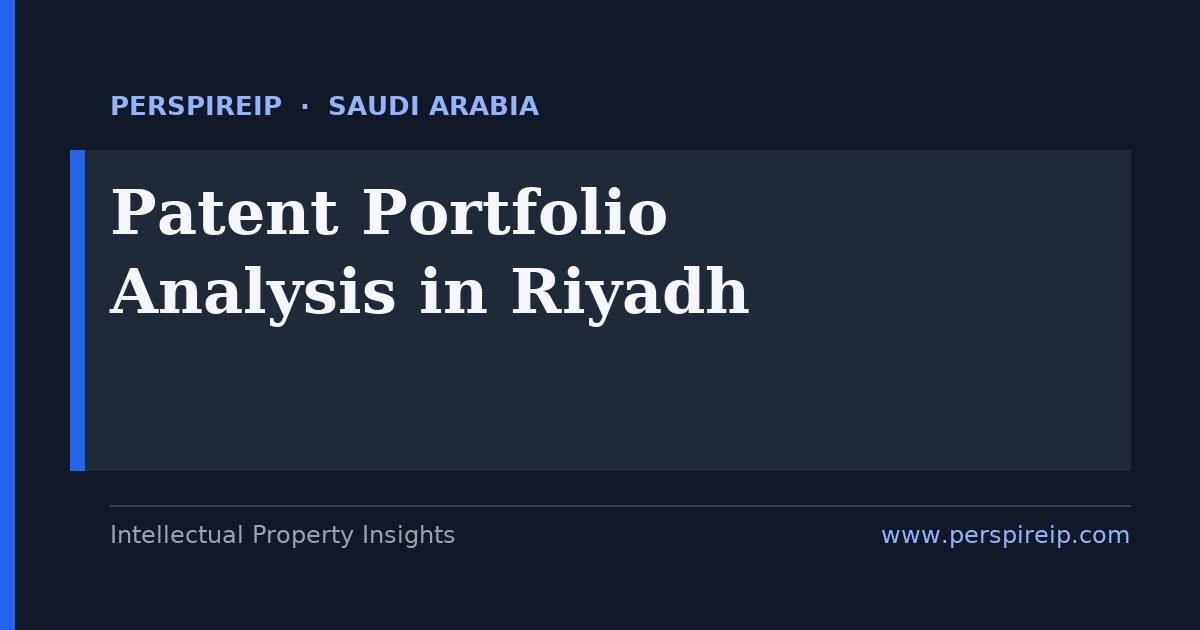 Patent portfolio analysis Riyadh — PerspireIP landscape and strength mapping for Saudi IP teams