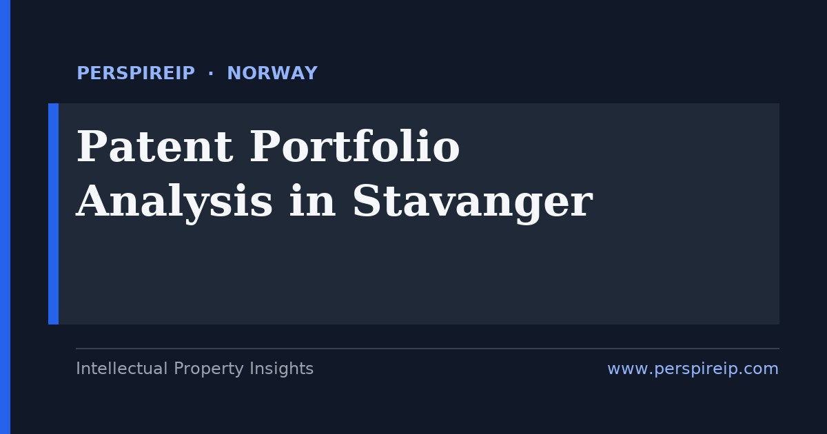 patent portfolio analysis Stavanger study grading subsea, drilling and offshore-wind patent families for a Norwegian energy IP team by PerspireIP