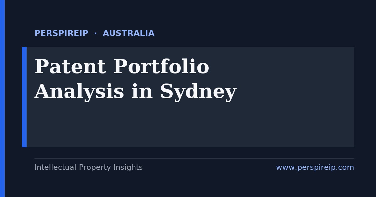 Patent portfolio analysis Sydney โ PerspireIP landscape and strength mapping for Australian IP teams