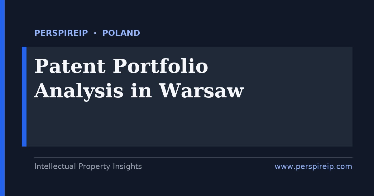 Patent portfolio analysis Warsaw — PerspireIP landscape and gap mapping for Polish IP teams