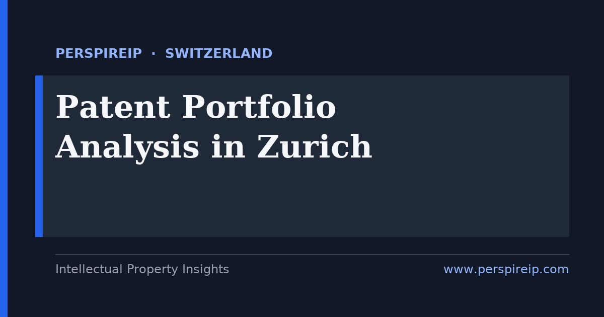 patent portfolio analysis Zurich landscape, gap and valuation study for Swiss deep-tech and ETH spinoff IP teams by PerspireIP