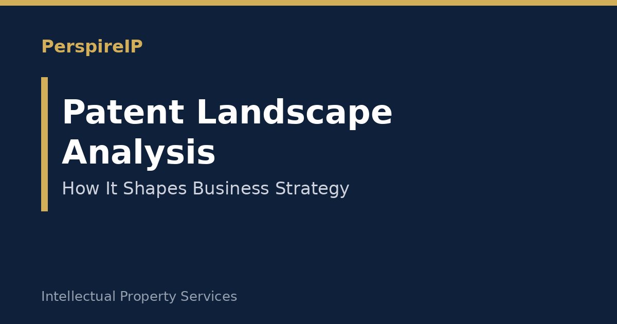 Patent landscape analysis report shown on a business strategy dashboard