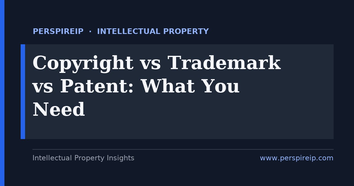 copyright vs trademark vs patent — PerspireIP