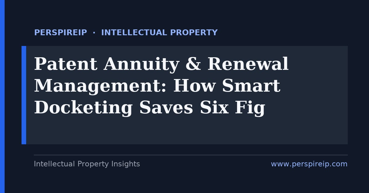 patent annuity management — PerspireIP