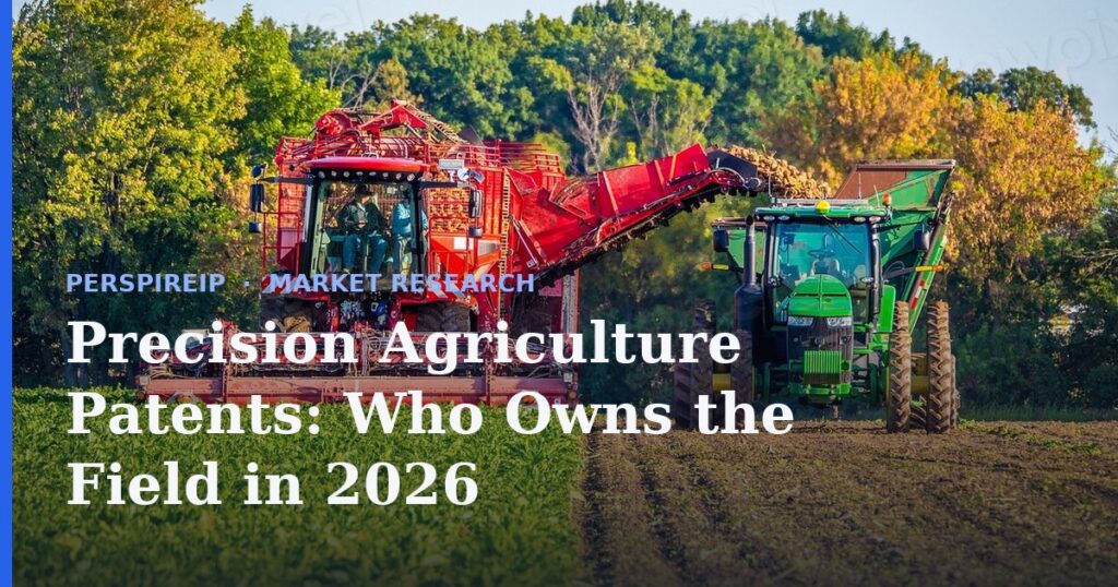 Precision agriculture patents concept: an autonomous tractor and sensors mapping a field