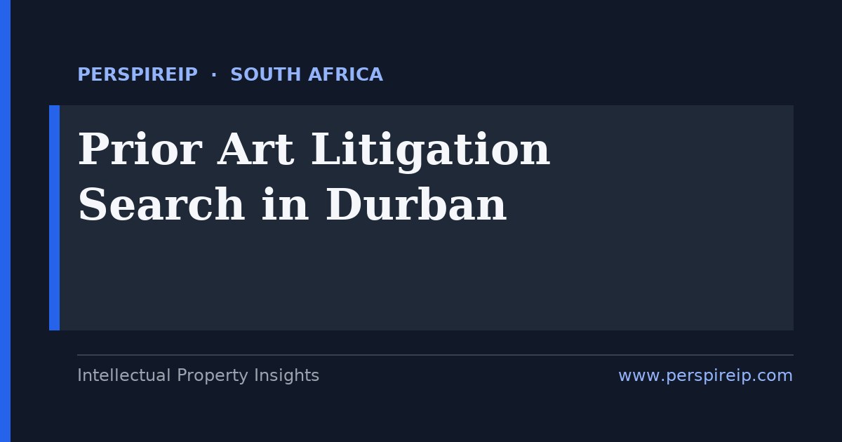 prior art search Durban port logistics petrochemicals and sugar agriculture patent invalidity search by PerspireIP