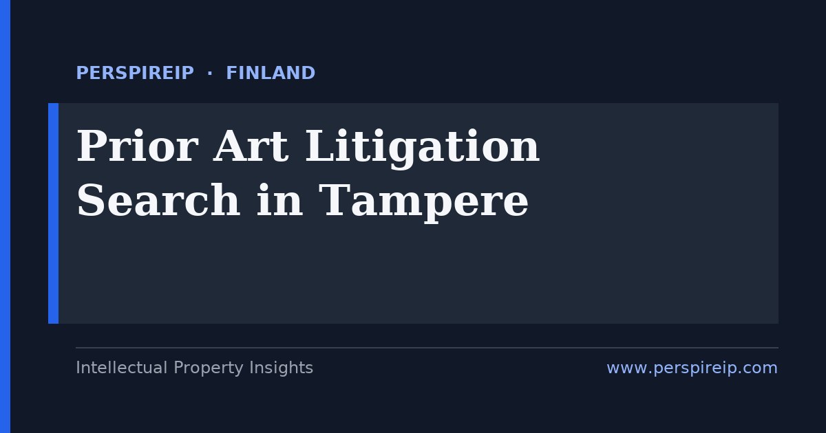 prior art search Tampere machinery automation and sensor patent invalidity search by PerspireIP
