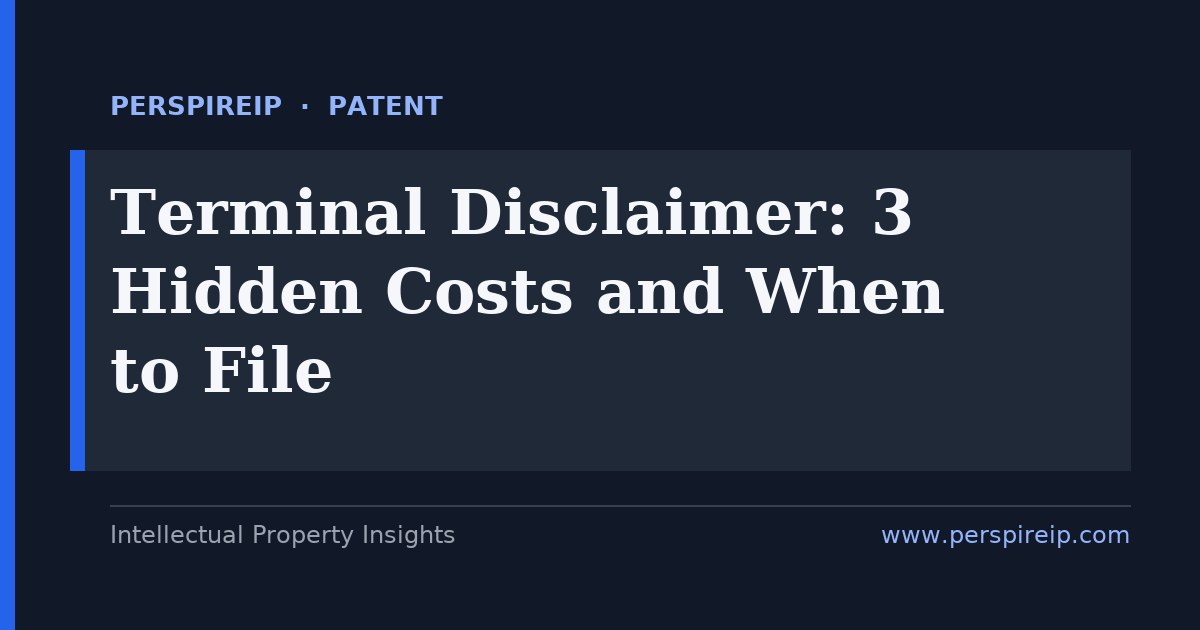Terminal disclaimer and nonstatutory double patenting in patent prosecution