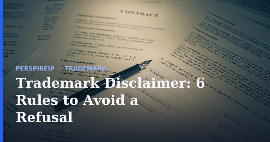 Trademark attorney reviewing a trademark disclaimer in an application