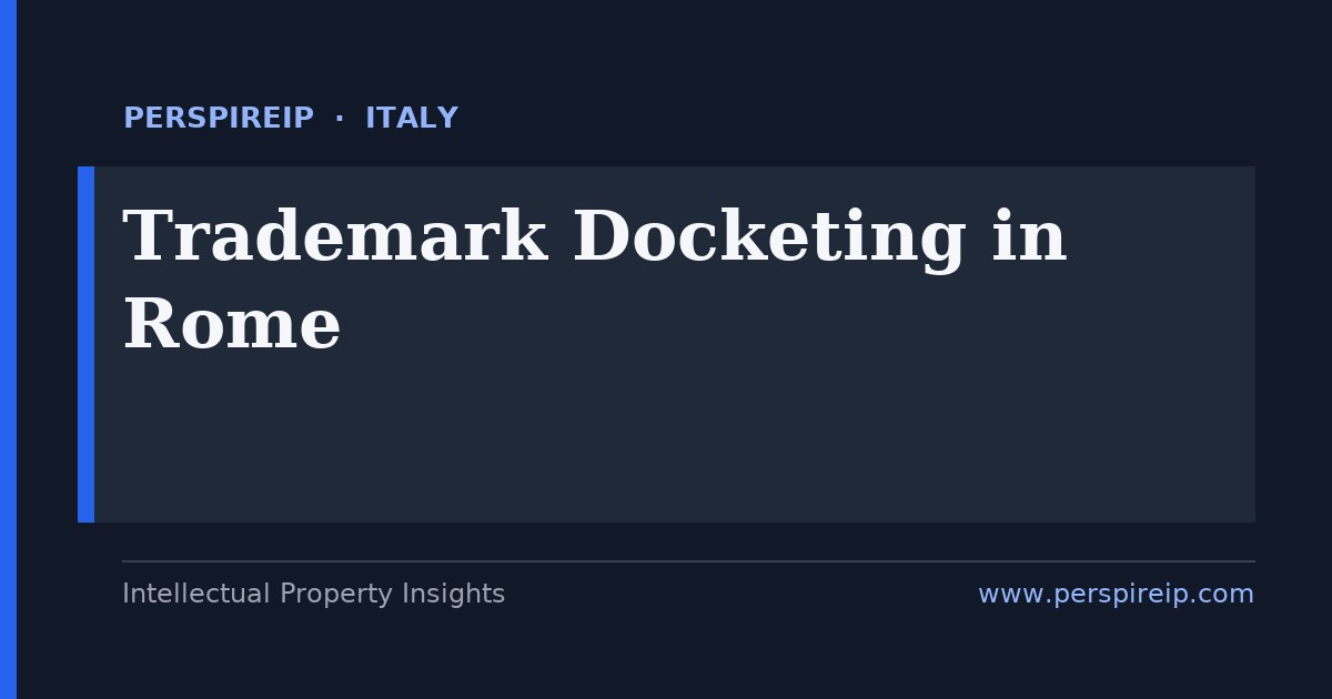 trademark docketing Rome deadline calendar tracking the UIBM national mark, the three-month opposition window, the administrative cancellation route live since December 2022, and the separate EUIPO EUTM and WIPO Madrid clocks by PerspireIP