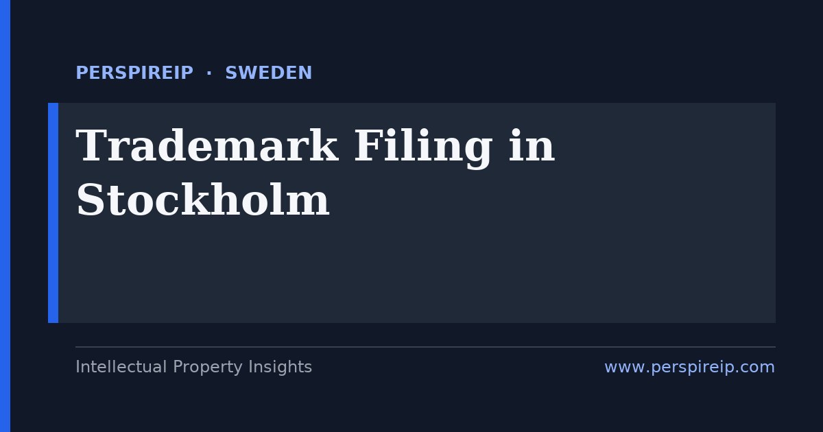 trademark filing Stockholm at PRV and the Patent and Market Court by PerspireIP