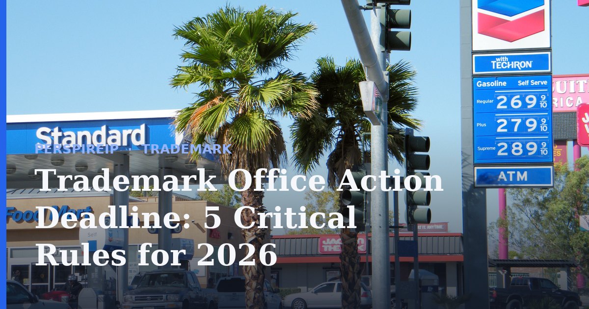 Trademark office action deadline calendar showing the three-month response window