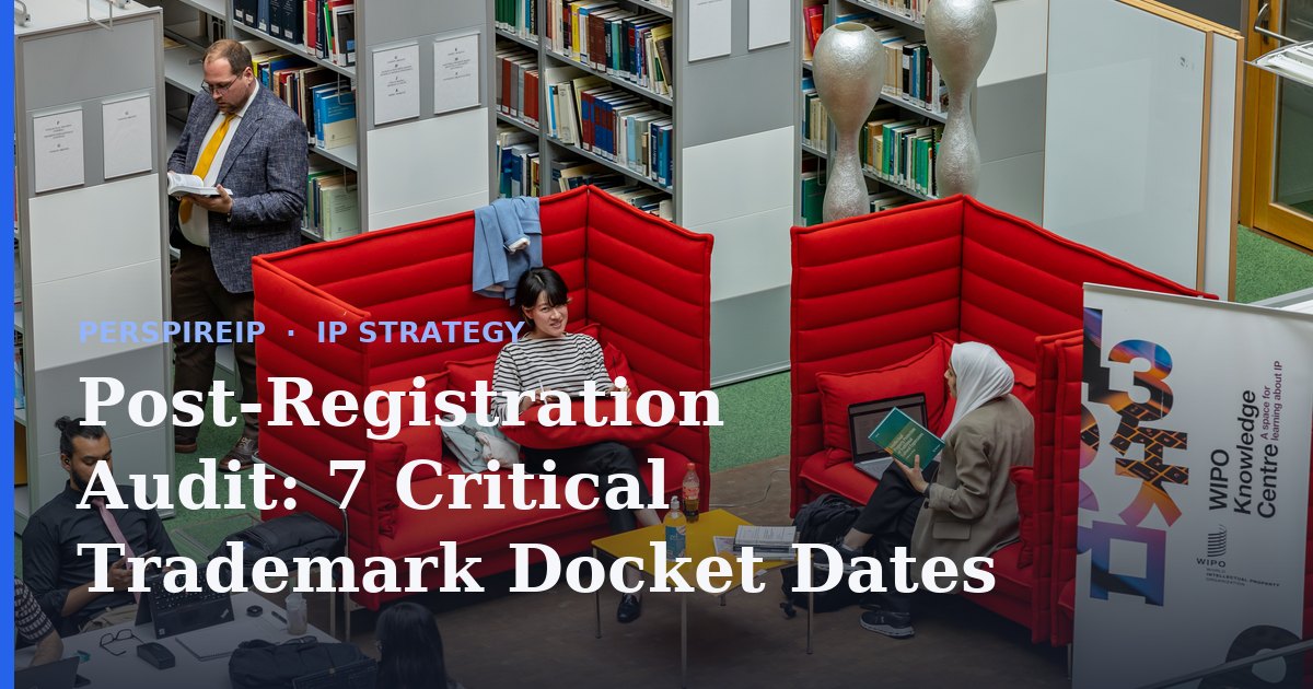 Post-registration audit docket chart mapping the Section 8 window, the audit office action response date and the cancellation consequence