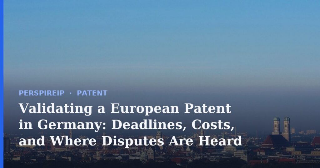 Validating a European patent in Germany at the DPMA
