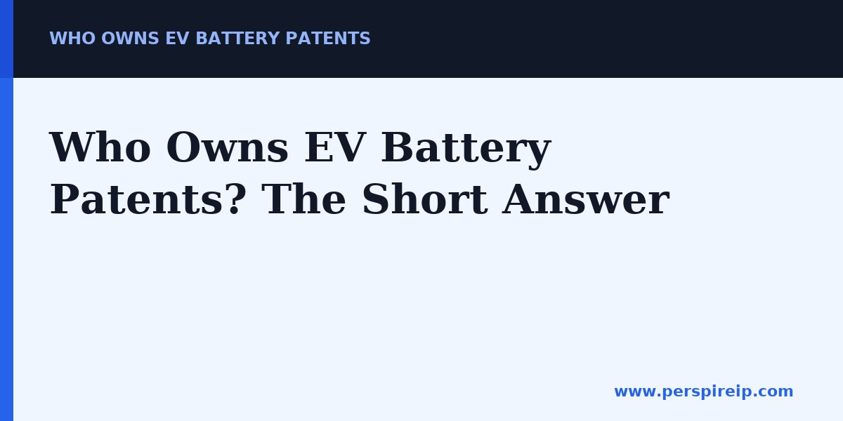 Who owns EV battery patents chart of leading assignees